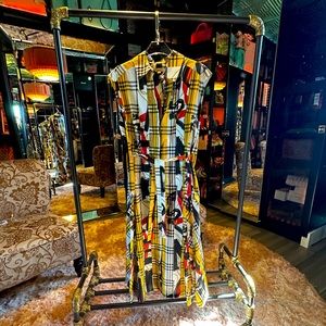 ⚜️ BURBERRY ⚜️ Size 14 Plaid Dress with Tie Belt